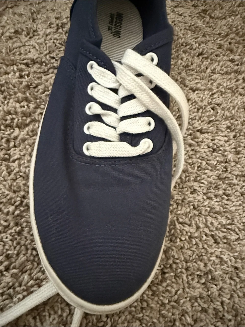 Mossimo Supply Co. Navy Canvas Low-Top Sneakers with White Laces